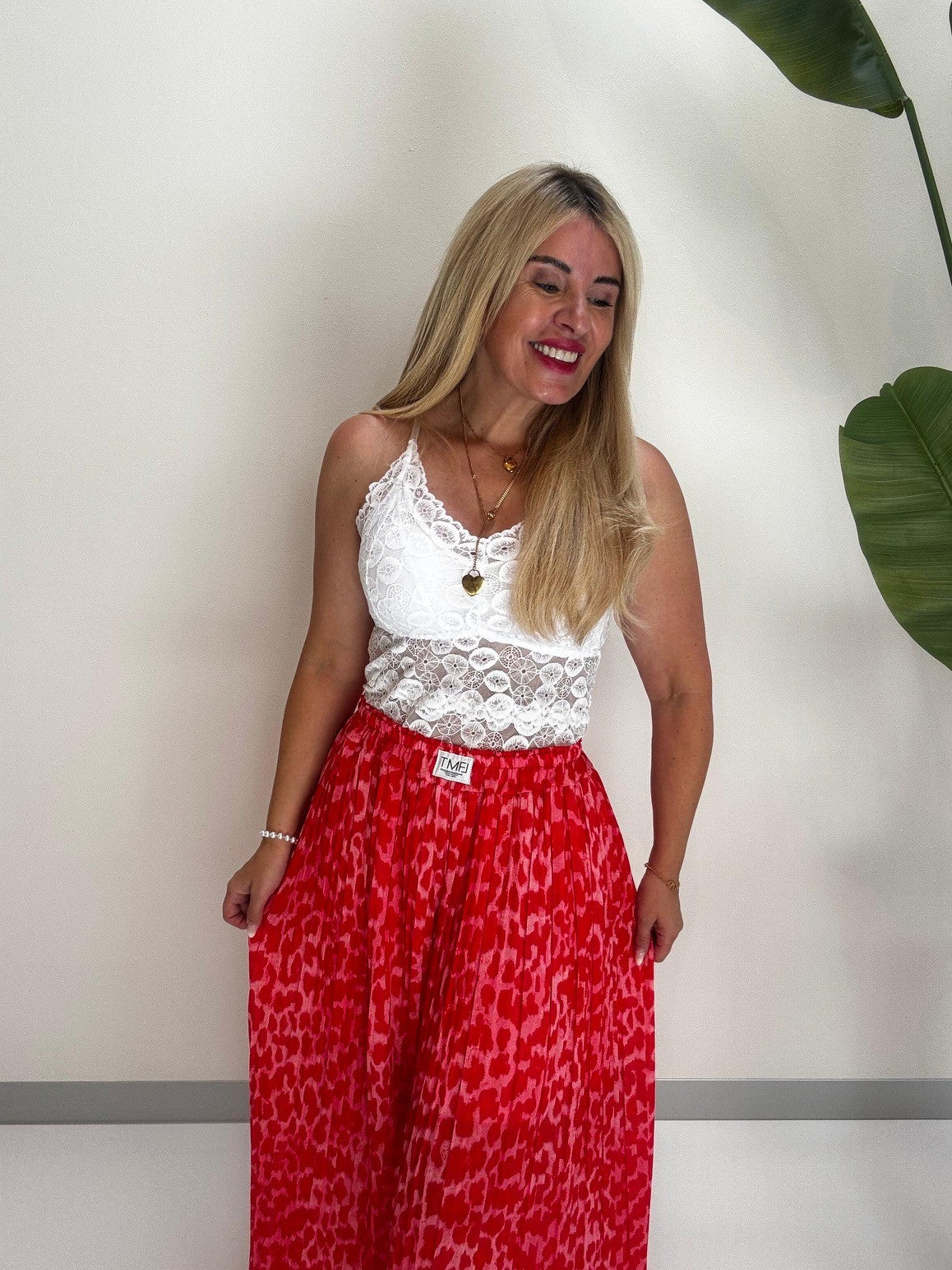 Top mit Spitze LACE GRACE weiß