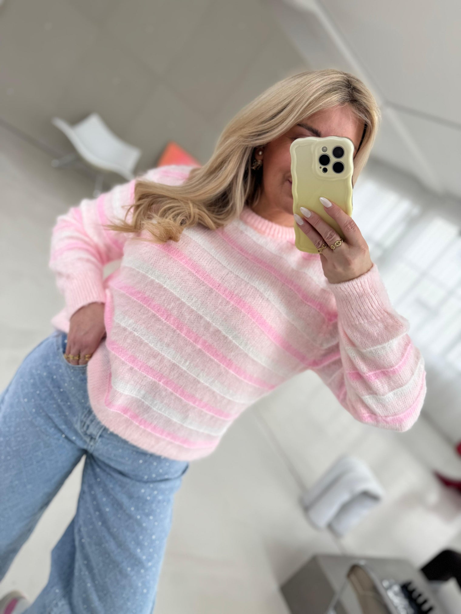 Pullover rosa gestreift PINK PALETTE