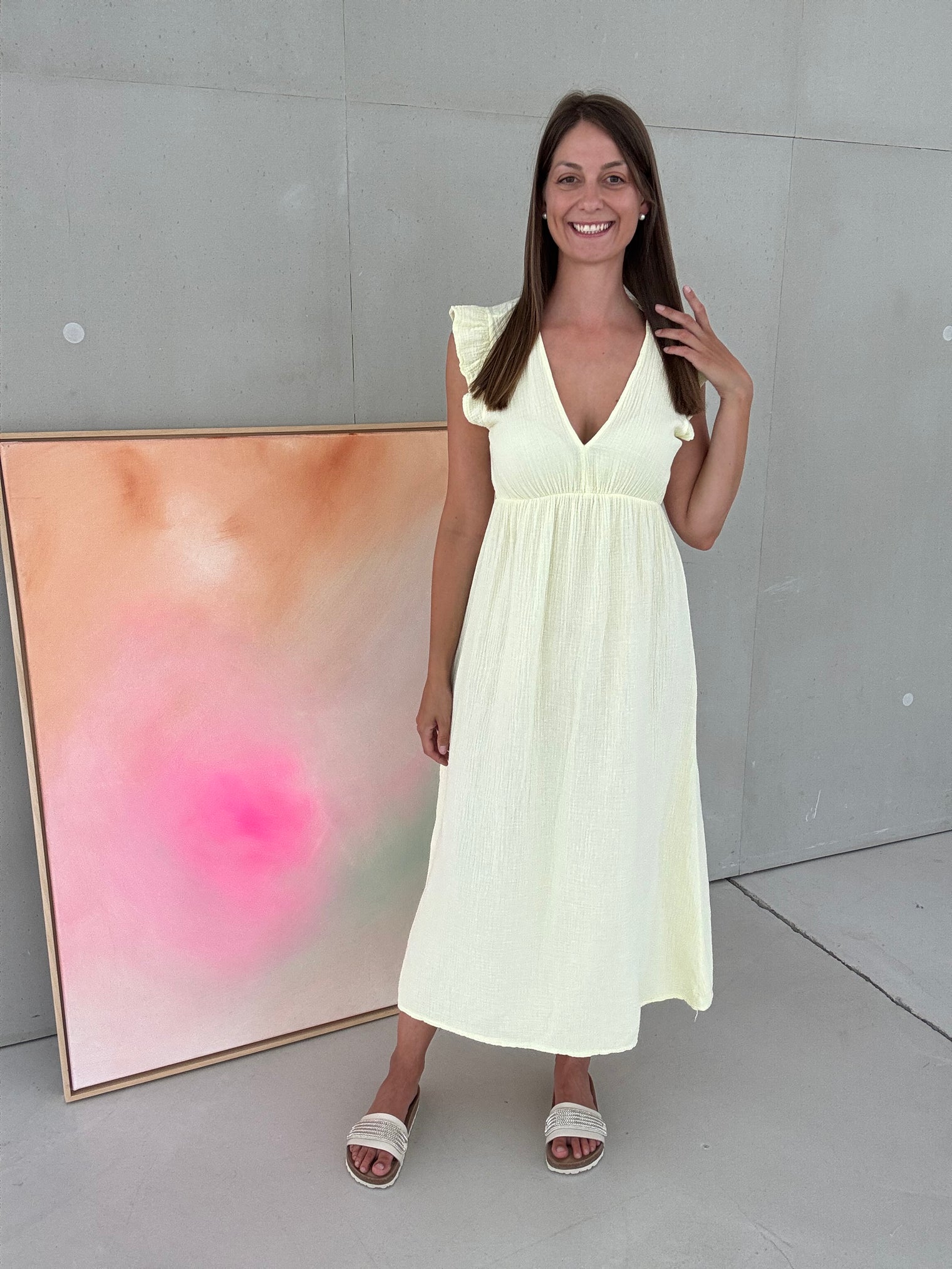 Signature Musselin Kleid BUTTERMILK LEMON