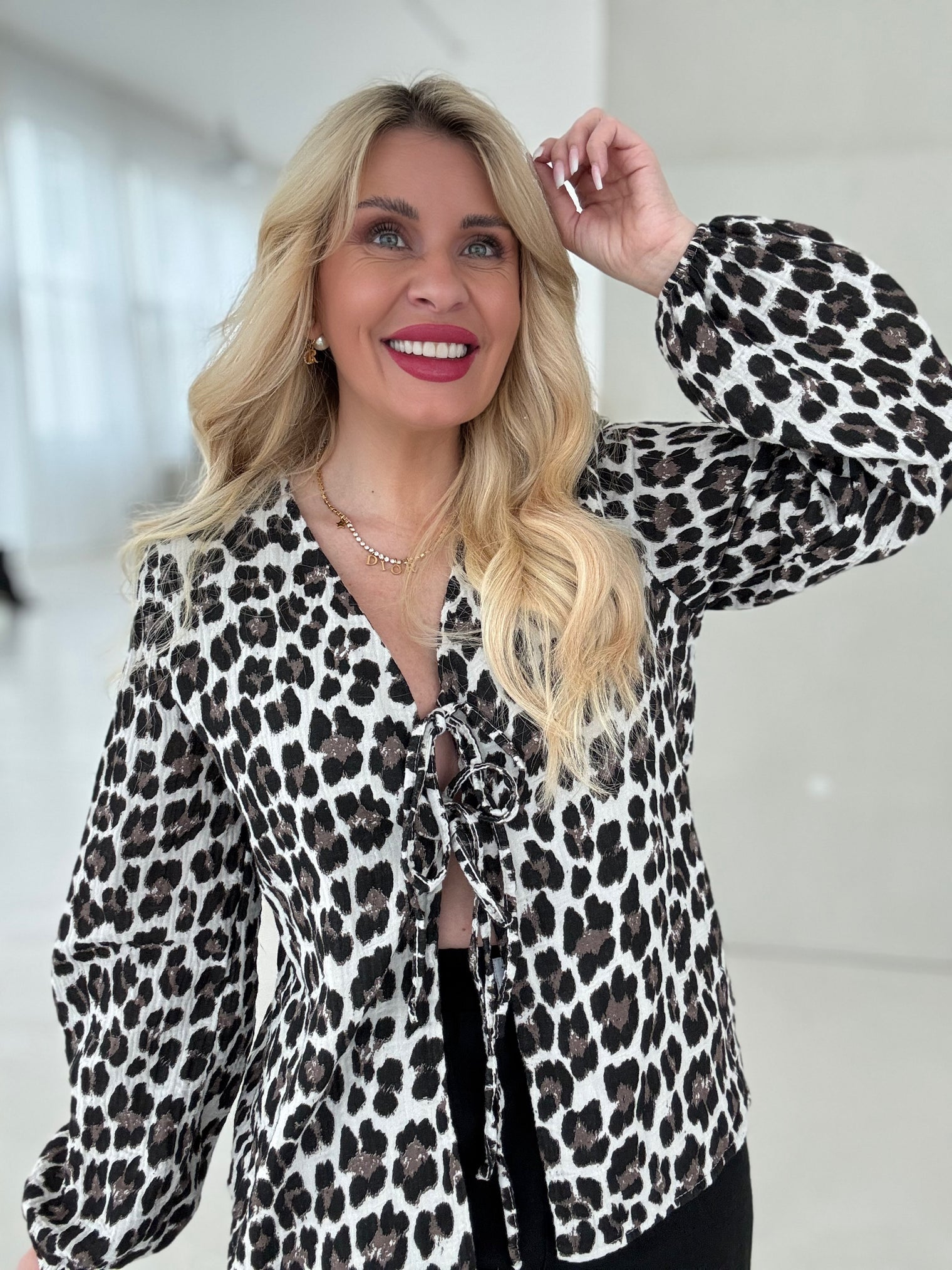 Signature Musselin Bluse mit Schleifchen LEO