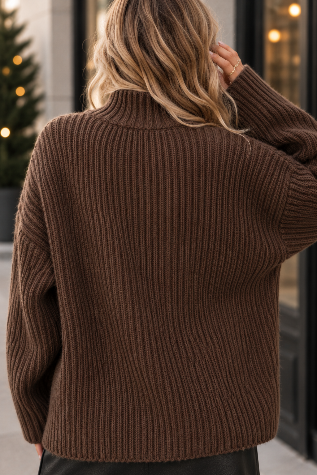 Strickjacke mit Knopfleiste braun