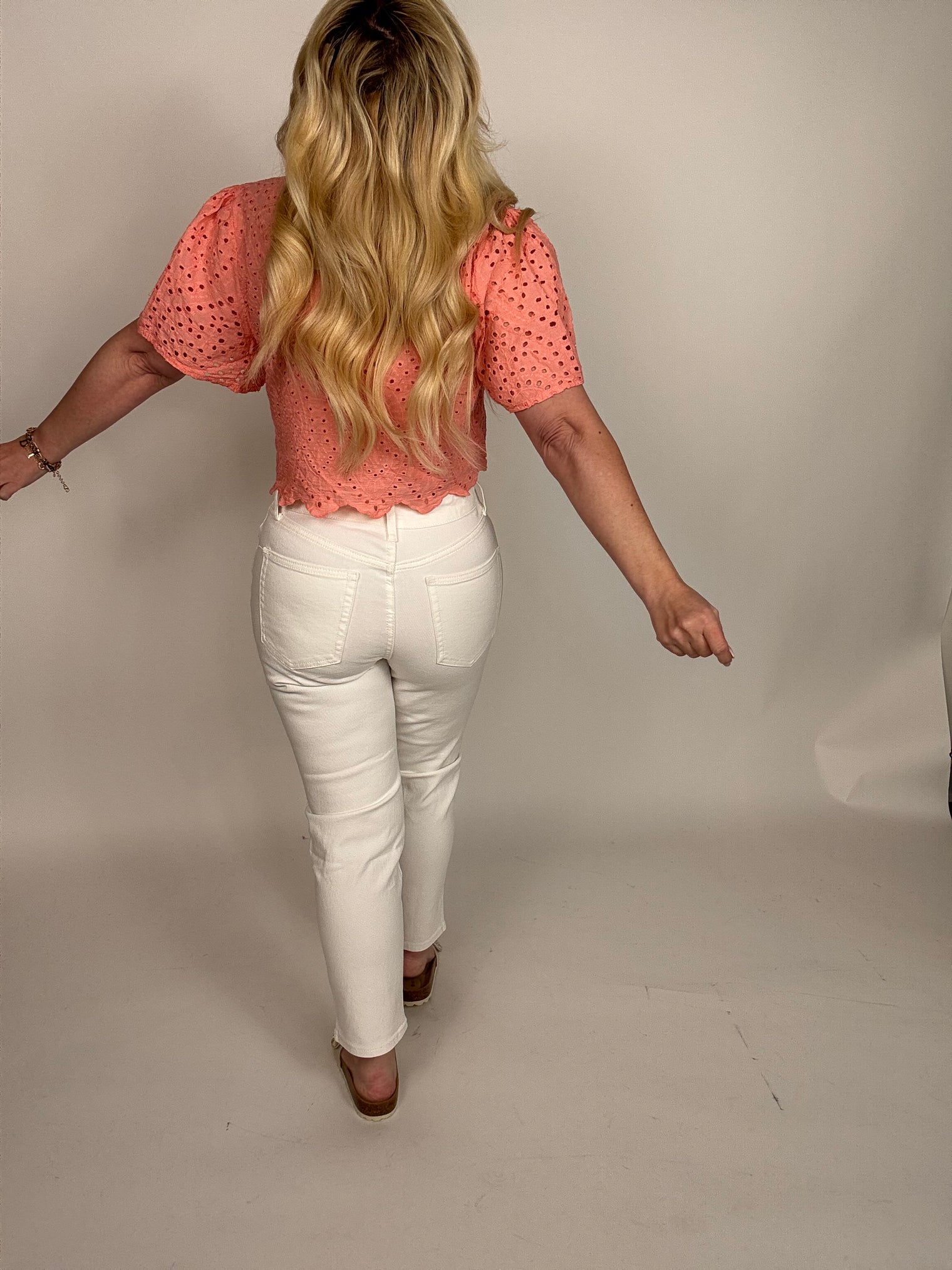 Stretch Mom Jeans weiß