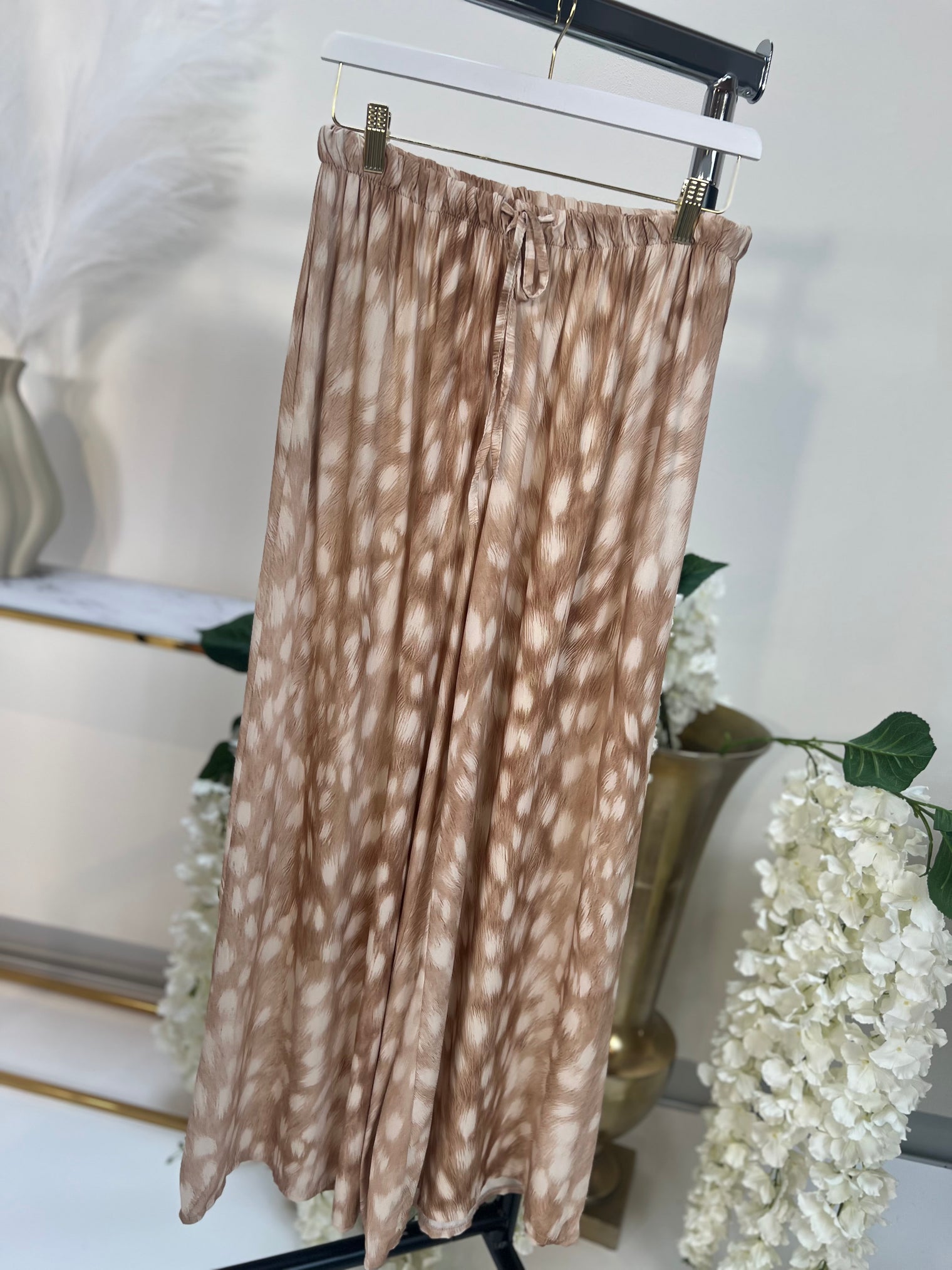 Hose beige/weiß FEATHER