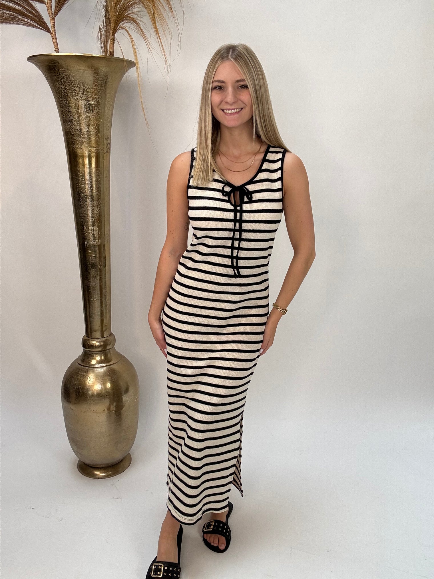 Kleid CASUAL CITY STROLL CREME/SCHWARZ