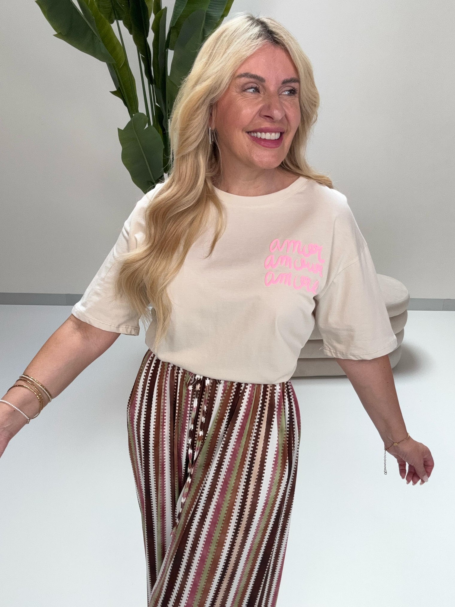 Statement Shirt creme AMORE AMORE AMORE multi