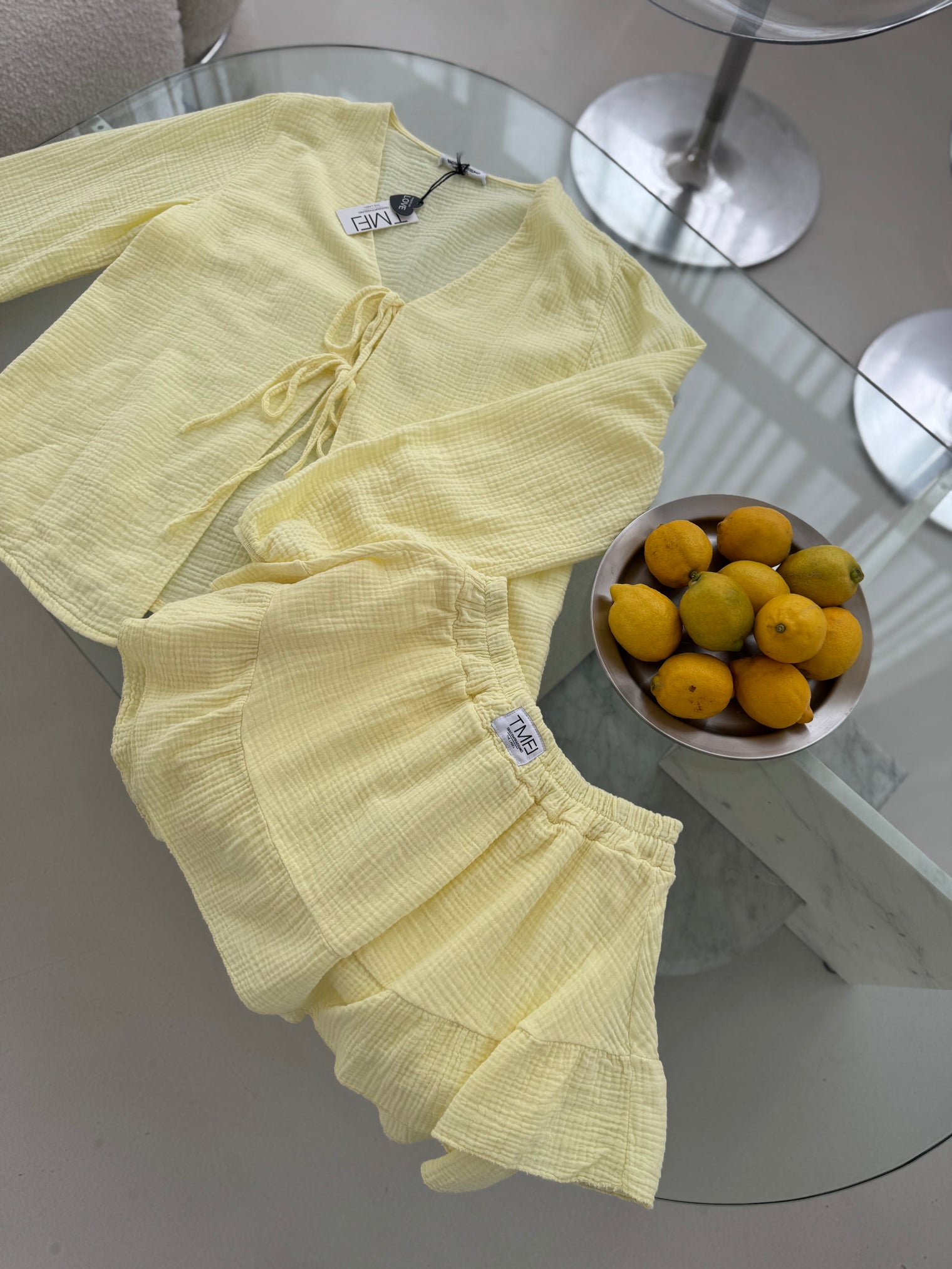 Musselin Hosenrock BUTTERMILK LEMON mit Patch