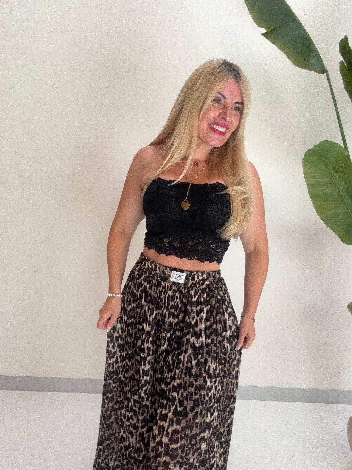 Bandeau Top mit elastischem Gummizug schwarz