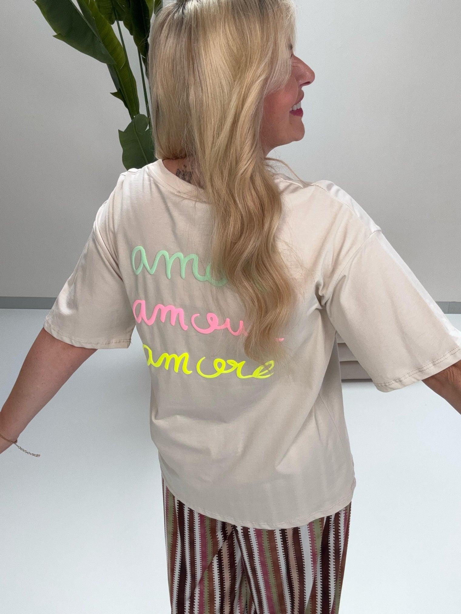 Statement Shirt creme AMORE AMORE AMORE multi