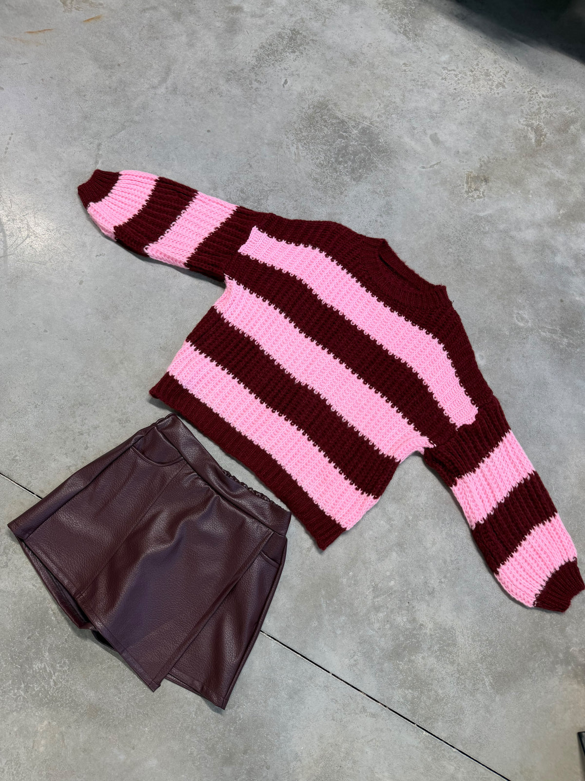 Strickpullover ONLY COZY VIBES burgundy/rosa