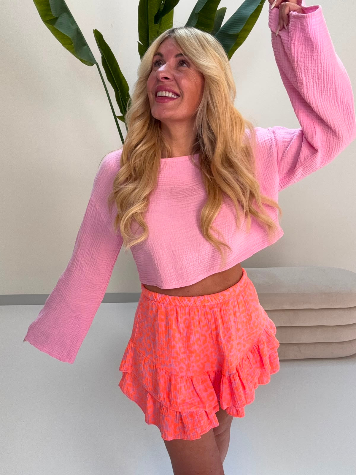 Musselin Hosenrock LEO LOVER rosa/orange