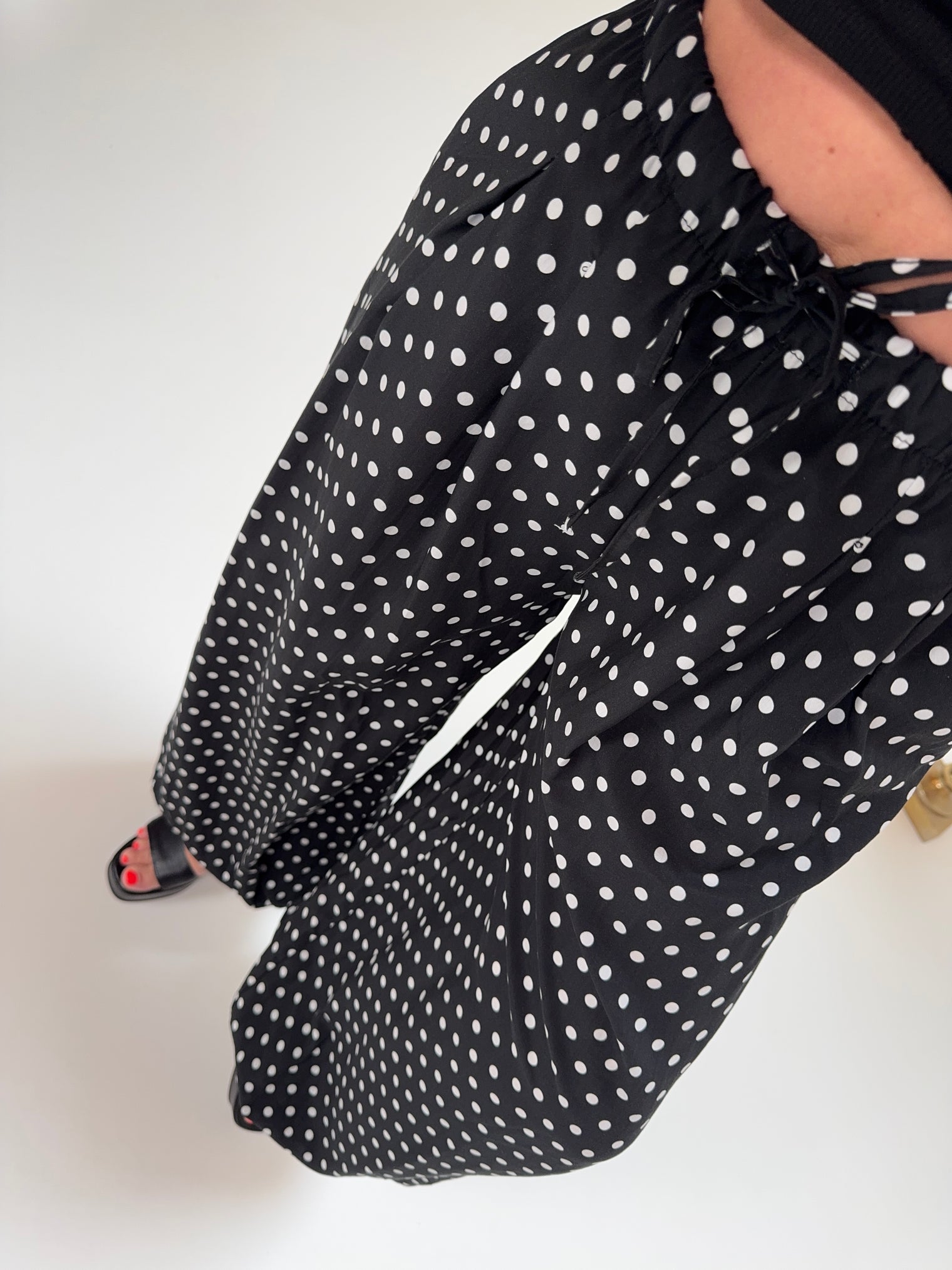 Ballon Hose POLKA DOTS LOVE schwarz/weiß