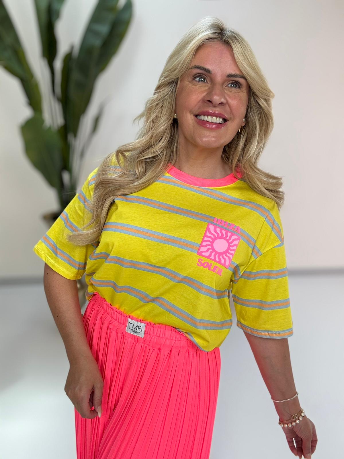 Statement Shirt IBIZA SOLEIL gelb gestreift