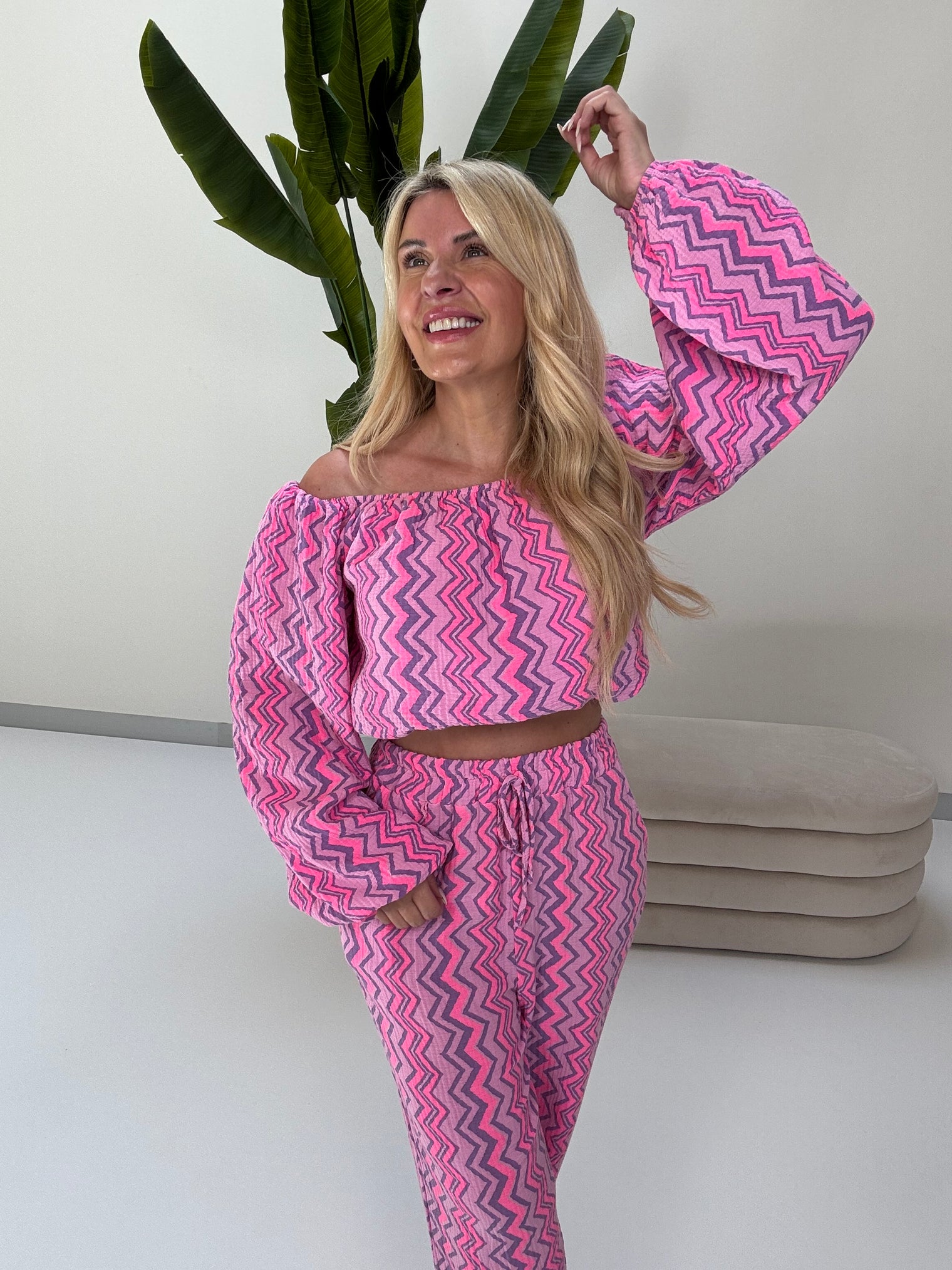 Musselin Hose ON FIRE rosa/lila/pink