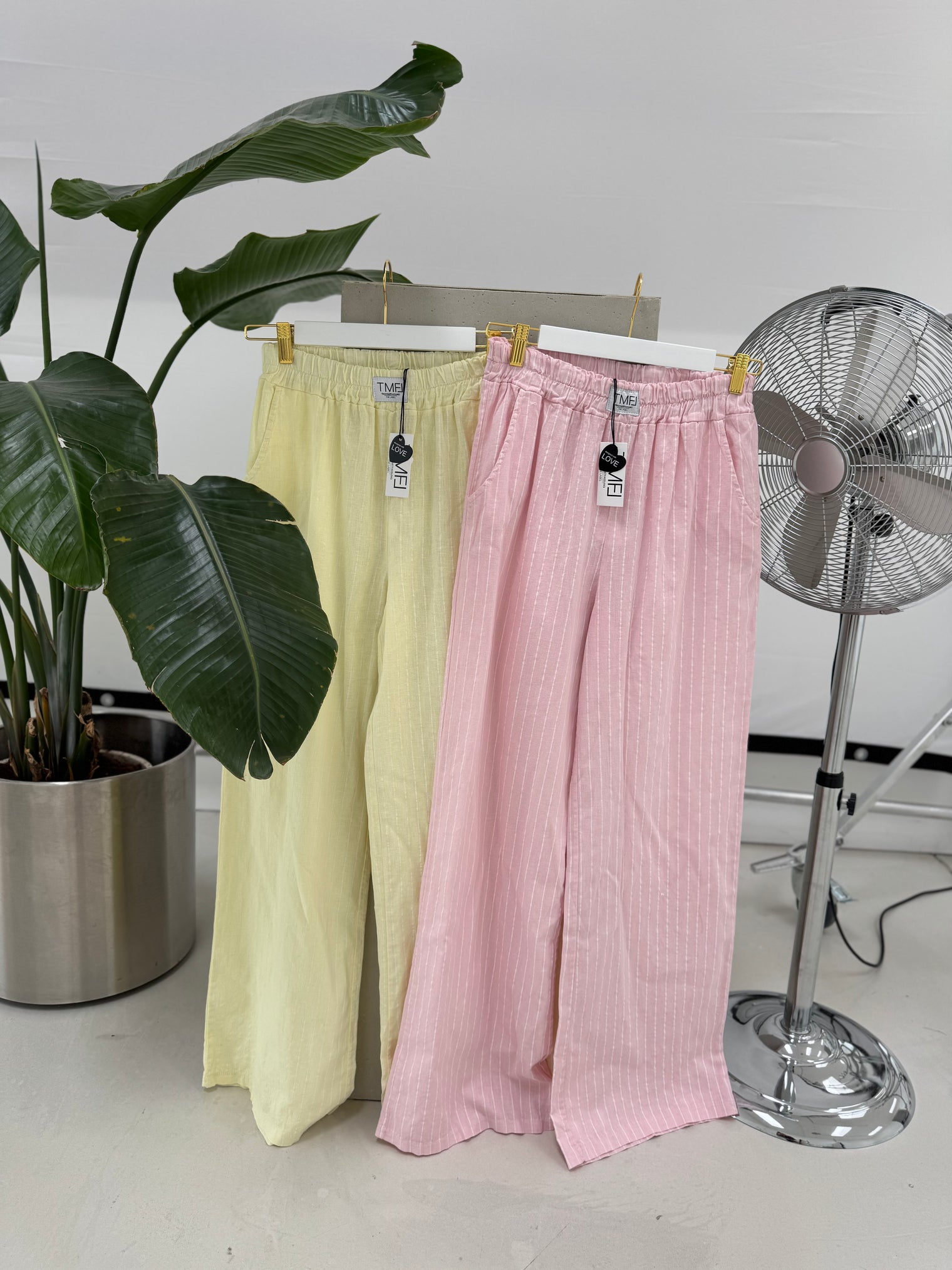 Signature Leinenhose CANDY ROSE zarte Streifen