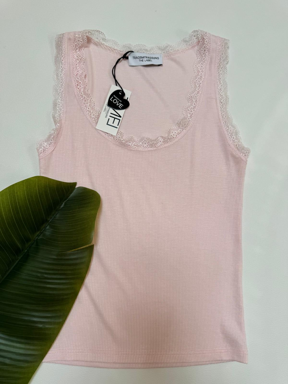 Basic Top mit Spitze EVERYDAY`S FAVORITE rosa