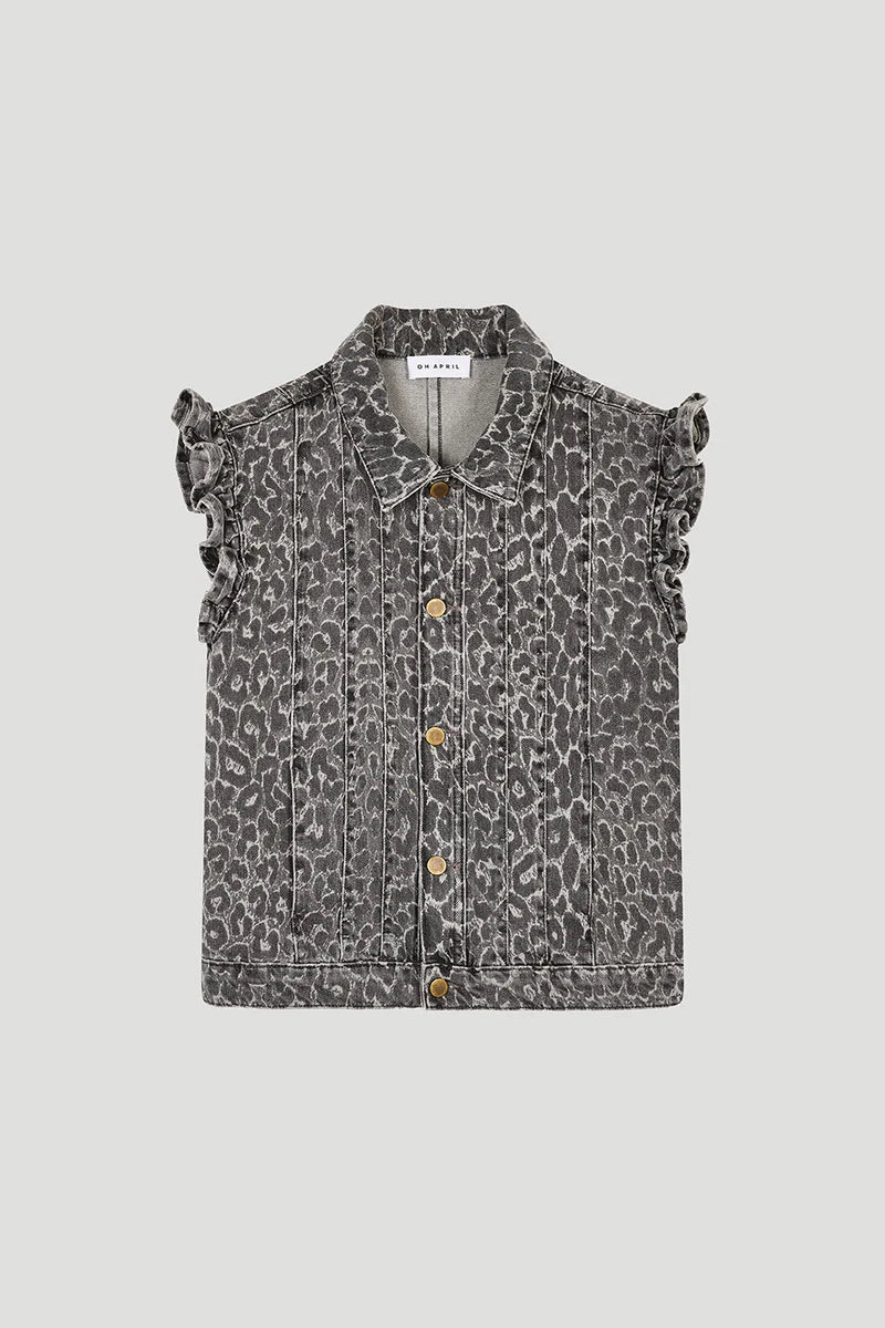 OH APRIL Uva Denim Vest leo grey