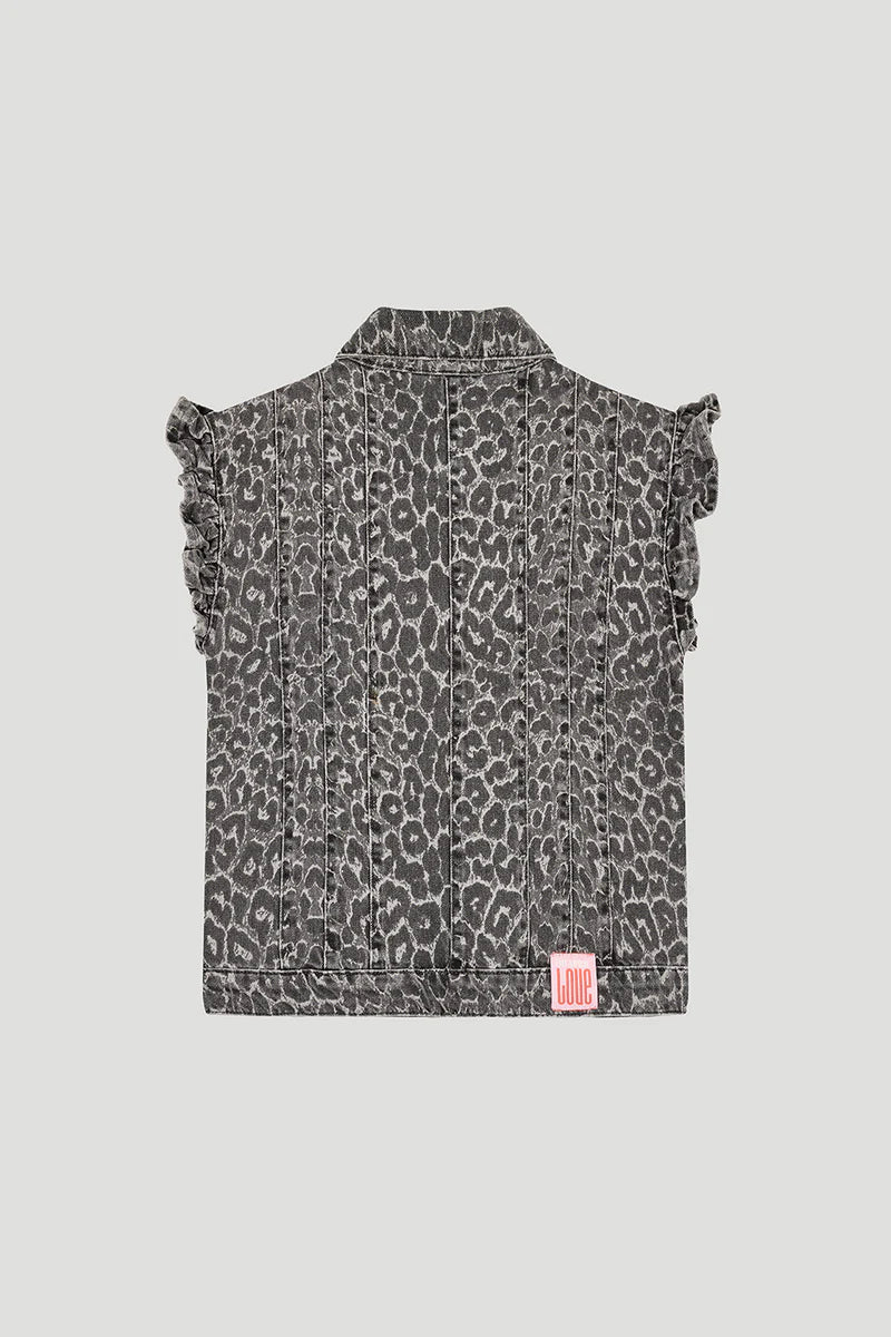 OH APRIL Uva Denim Vest leo grey