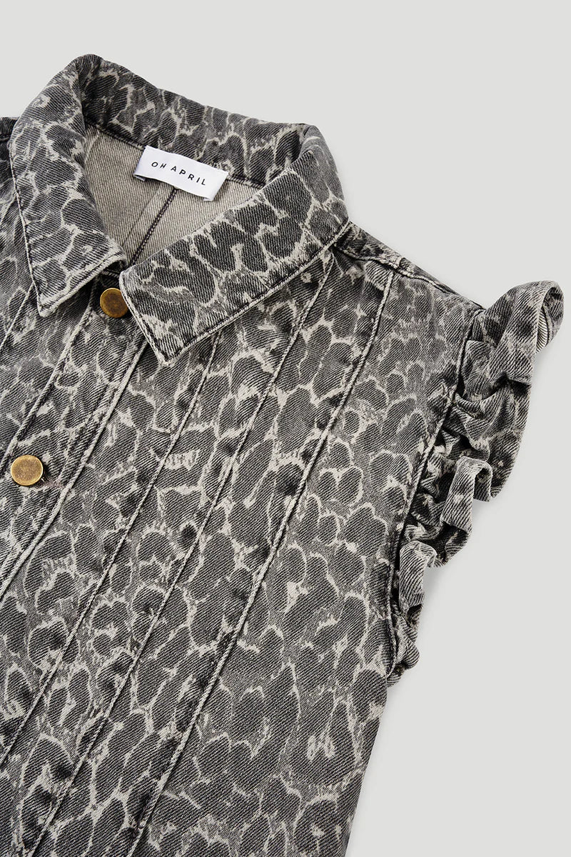 OH APRIL Uva Denim Vest leo grey