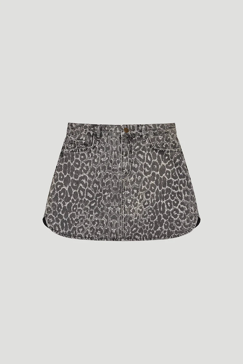 OH APRIL Milo denim skirt leo grey