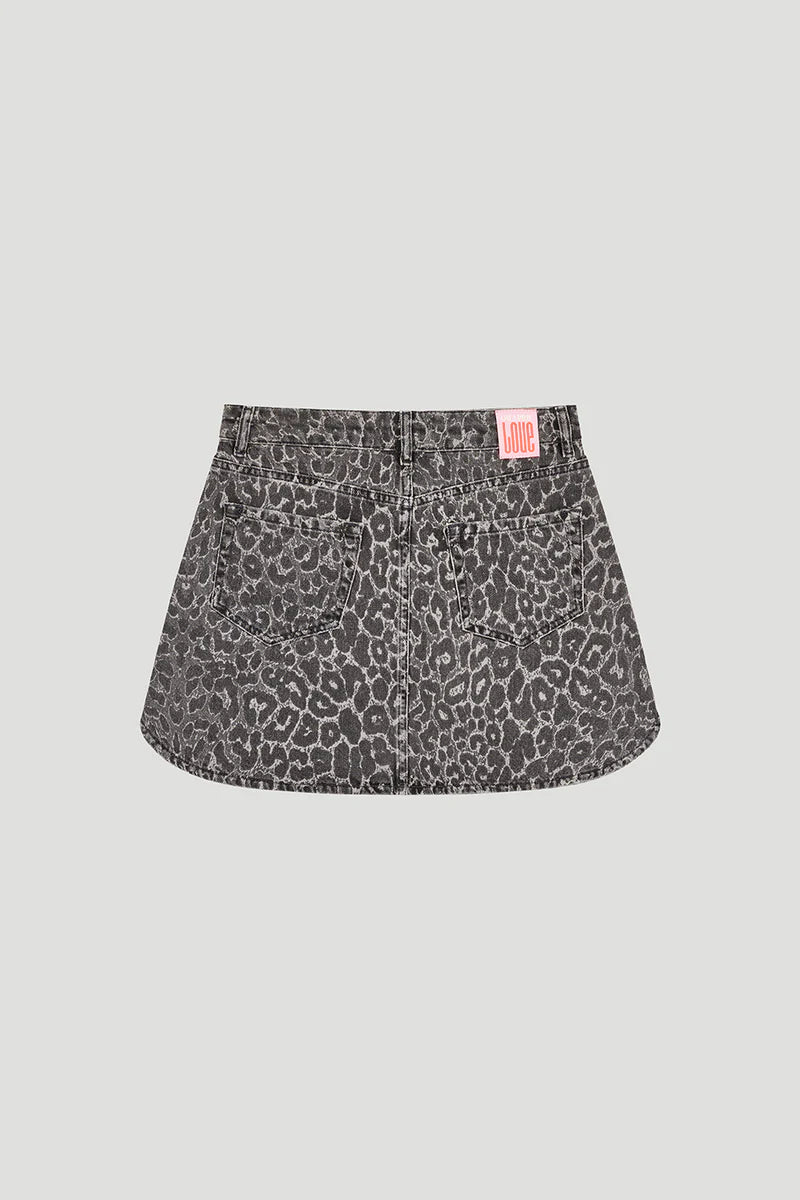 OH APRIL Milo denim skirt leo grey