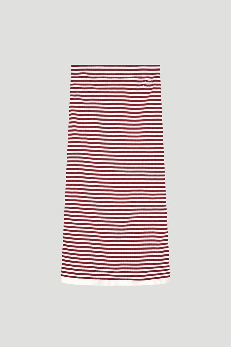 OH APRIL Lior Striped Skirt Cherrywood