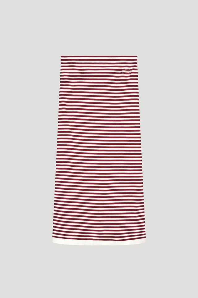 OH APRIL Lior Striped Skirt Cherrywood