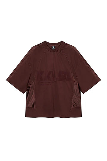 KARO KAUER JERSEY T-SHIRT CROPPED BROWN