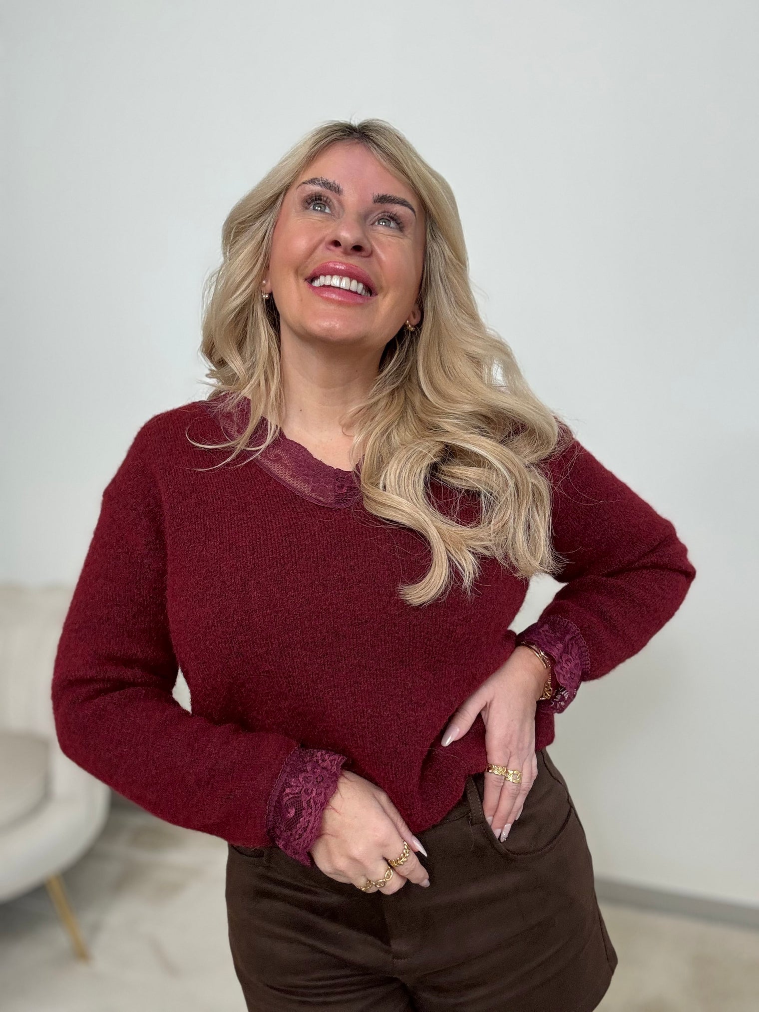 Pullover LACE LOVER Burgundy