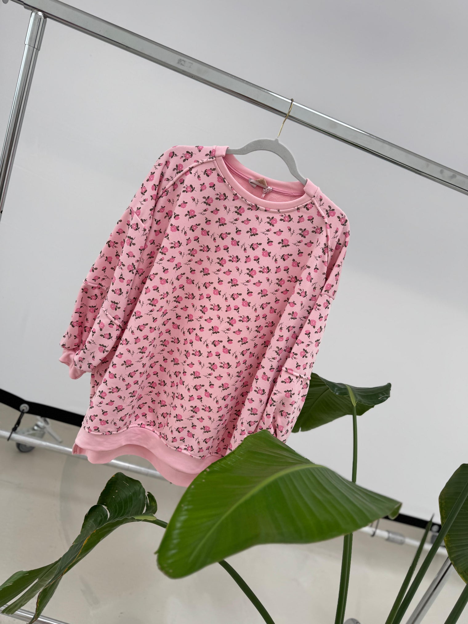 Oversize Sweater rosa FLOWER GARDEN