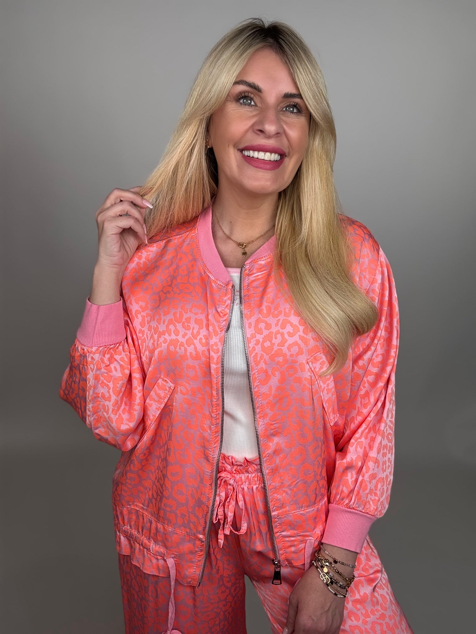 Zipper Jacke LEO LOVER Neon Orange