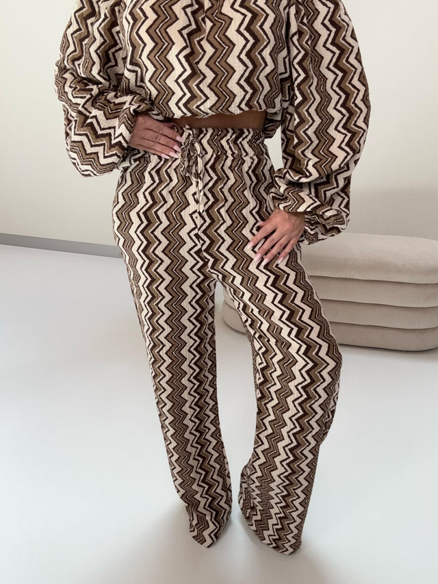 Musselin Hose ON FIRE creme/taupe/schwarz