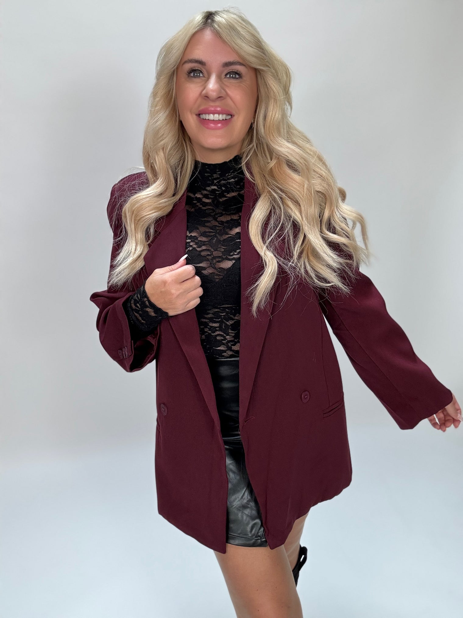 Oversize Blazer ELEGANCE burgundy