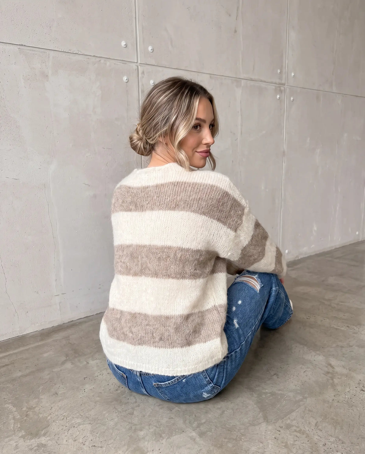 Kuschelweicher Strickpullover mit Alpakaanteil beige/creme