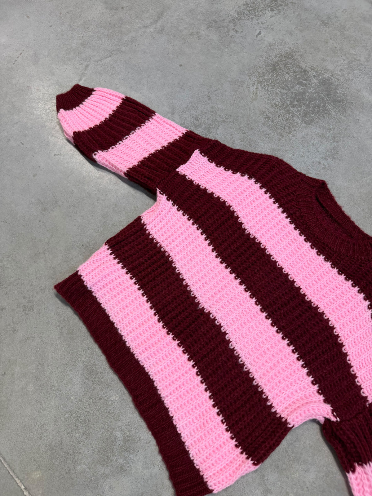 Strickpullover ONLY COZY VIBES burgundy/rosa