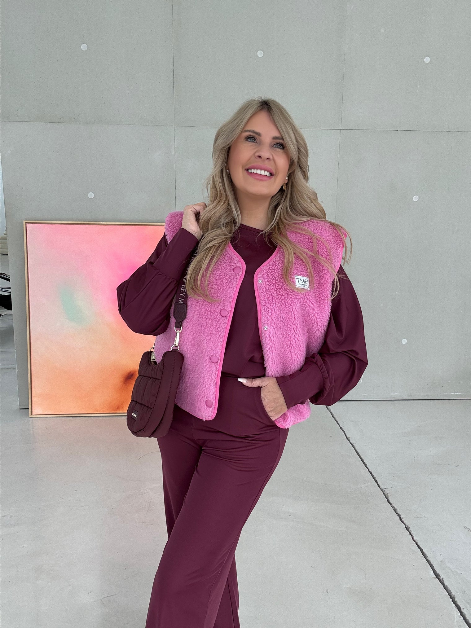 Teddyweste SIGNATURE fuchsia