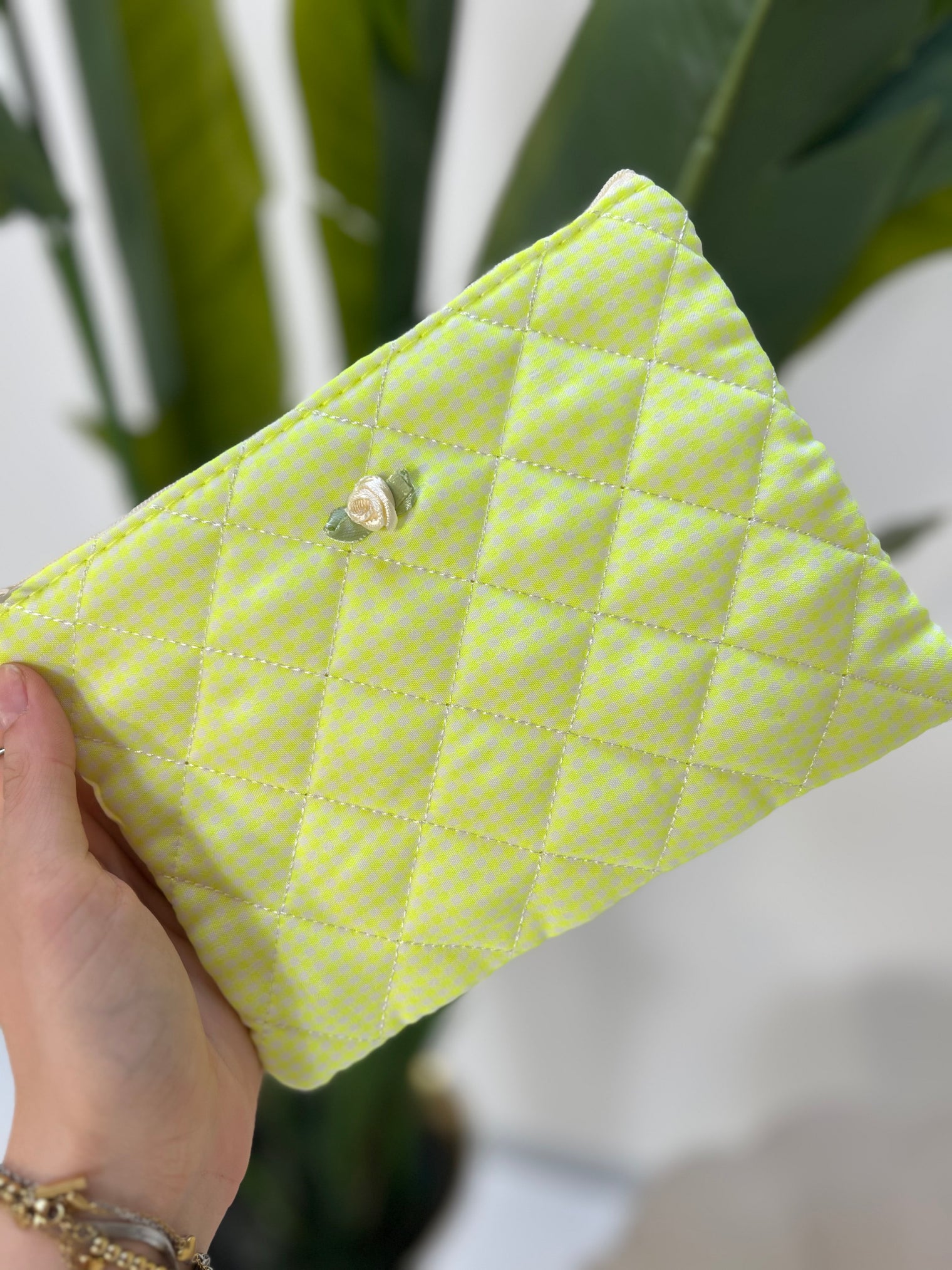 Bag ROSALIE VICHY in lemon