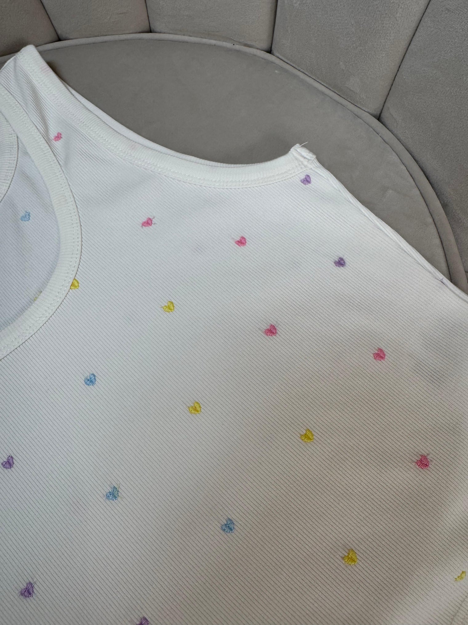 Ripp Top weiß SWEET COLORFUL HEARTS