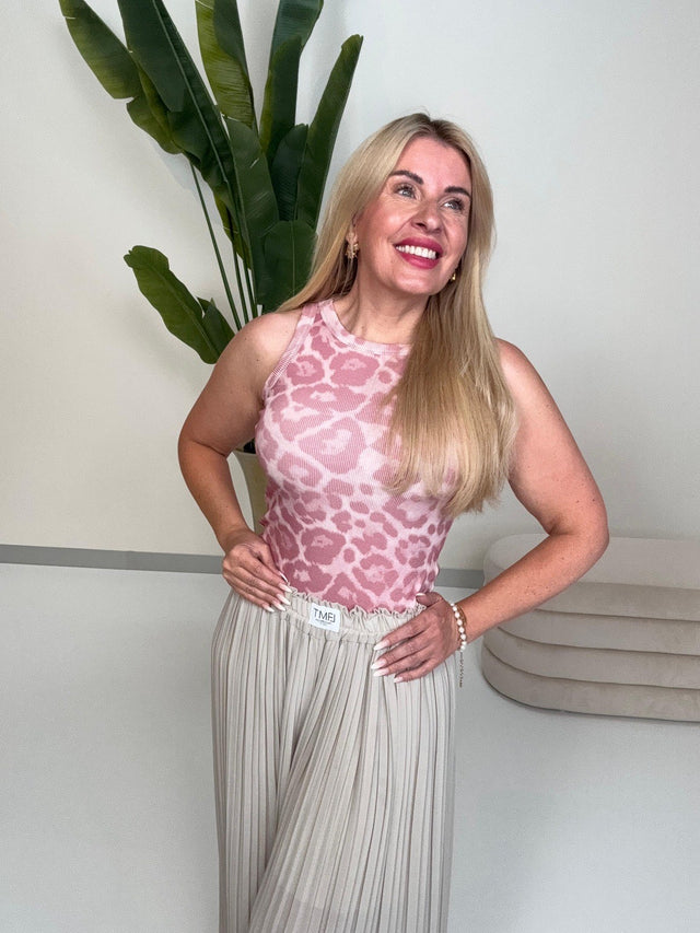 Ripp Top Leo rosa/mauve