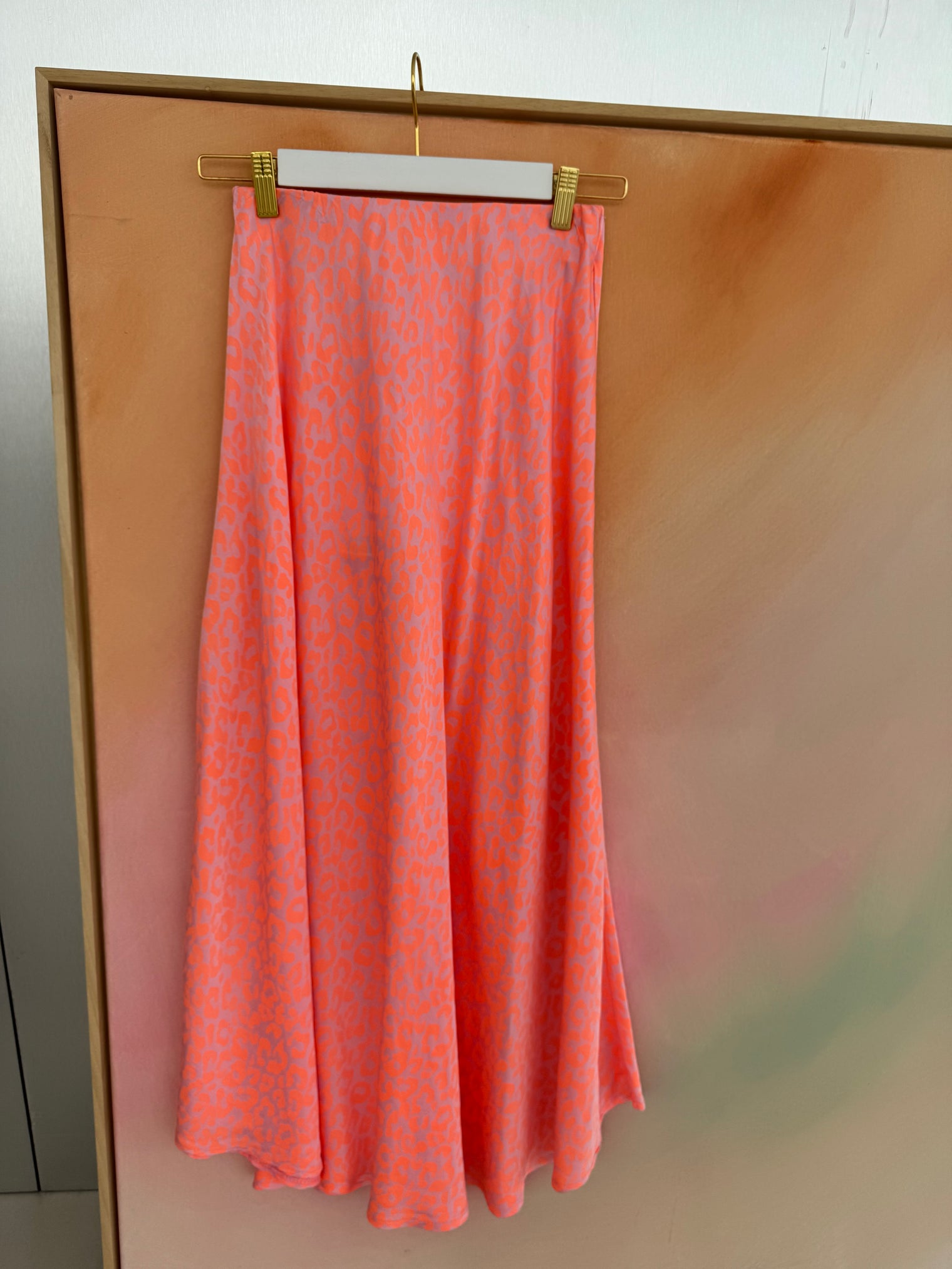 Rock mit Seide Orange hot Rosa LEO LOVER