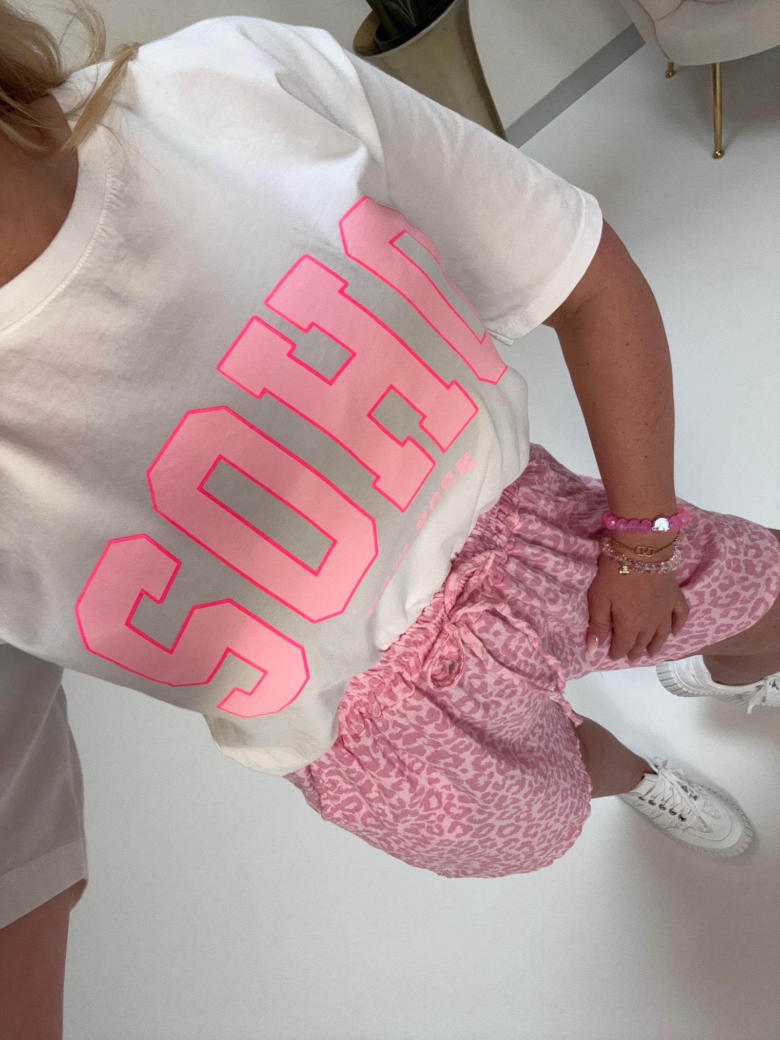 Statement Shirt weiß SOHO rosa