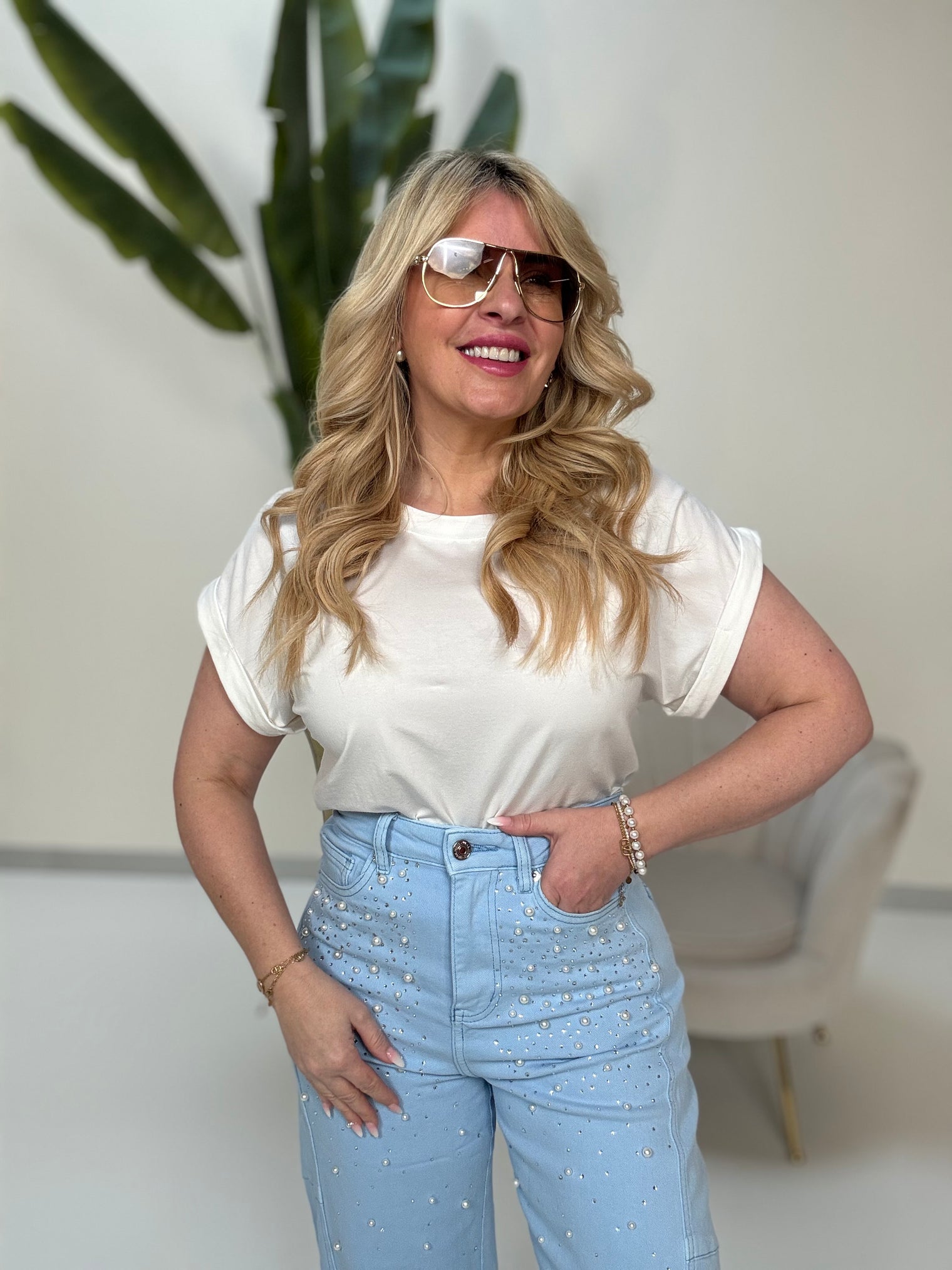 Basic Shirt ALL TIME CLASSY weiß