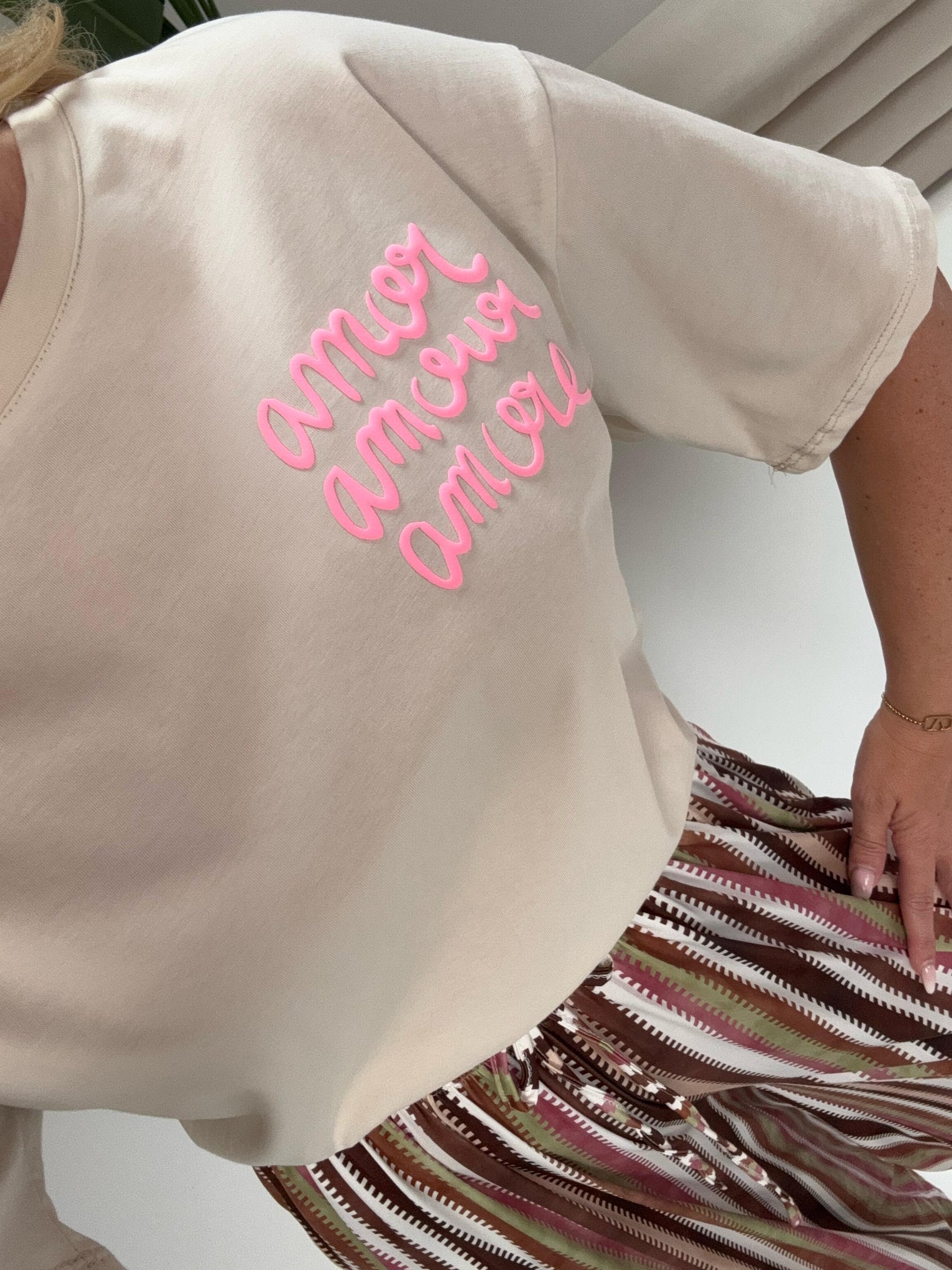 Statement Shirt creme AMORE AMORE AMORE multi
