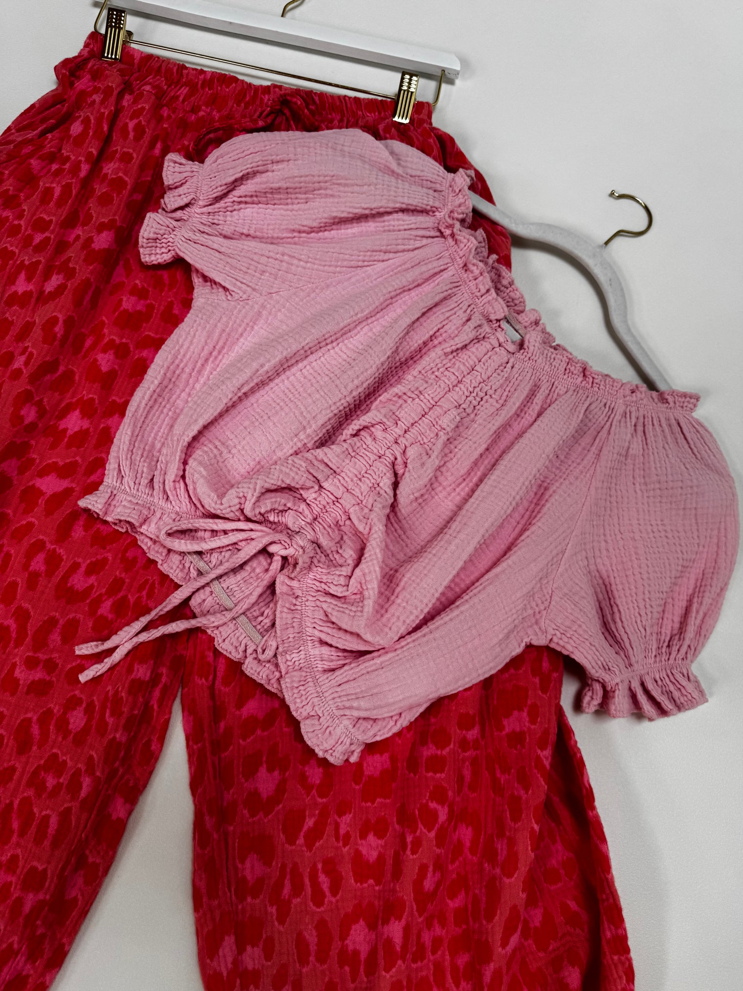 Musselin Carmen Bluse SUNNY DAY rosa