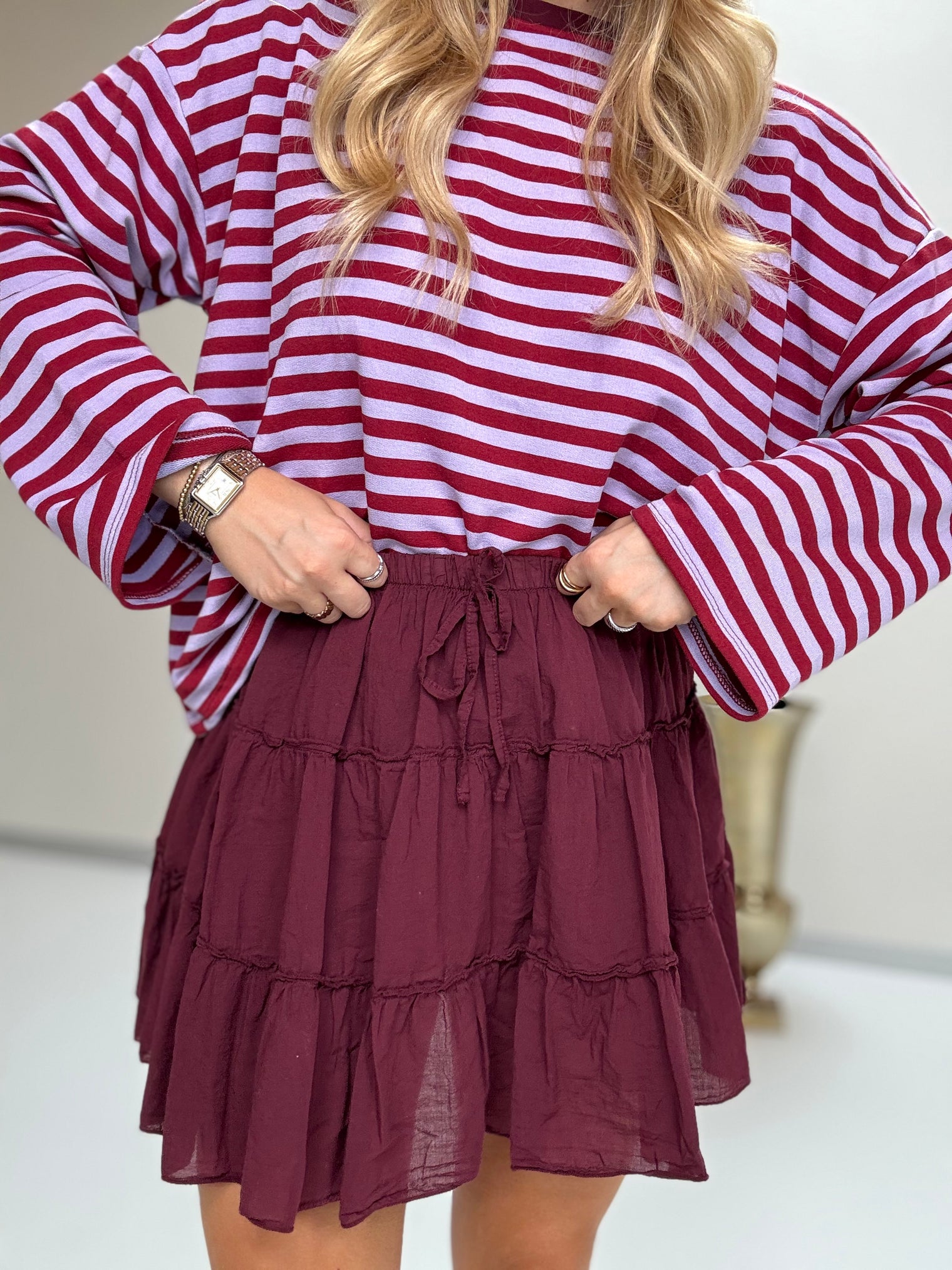 Rock mit integrierter Shorts COTTON GIRL burgundy