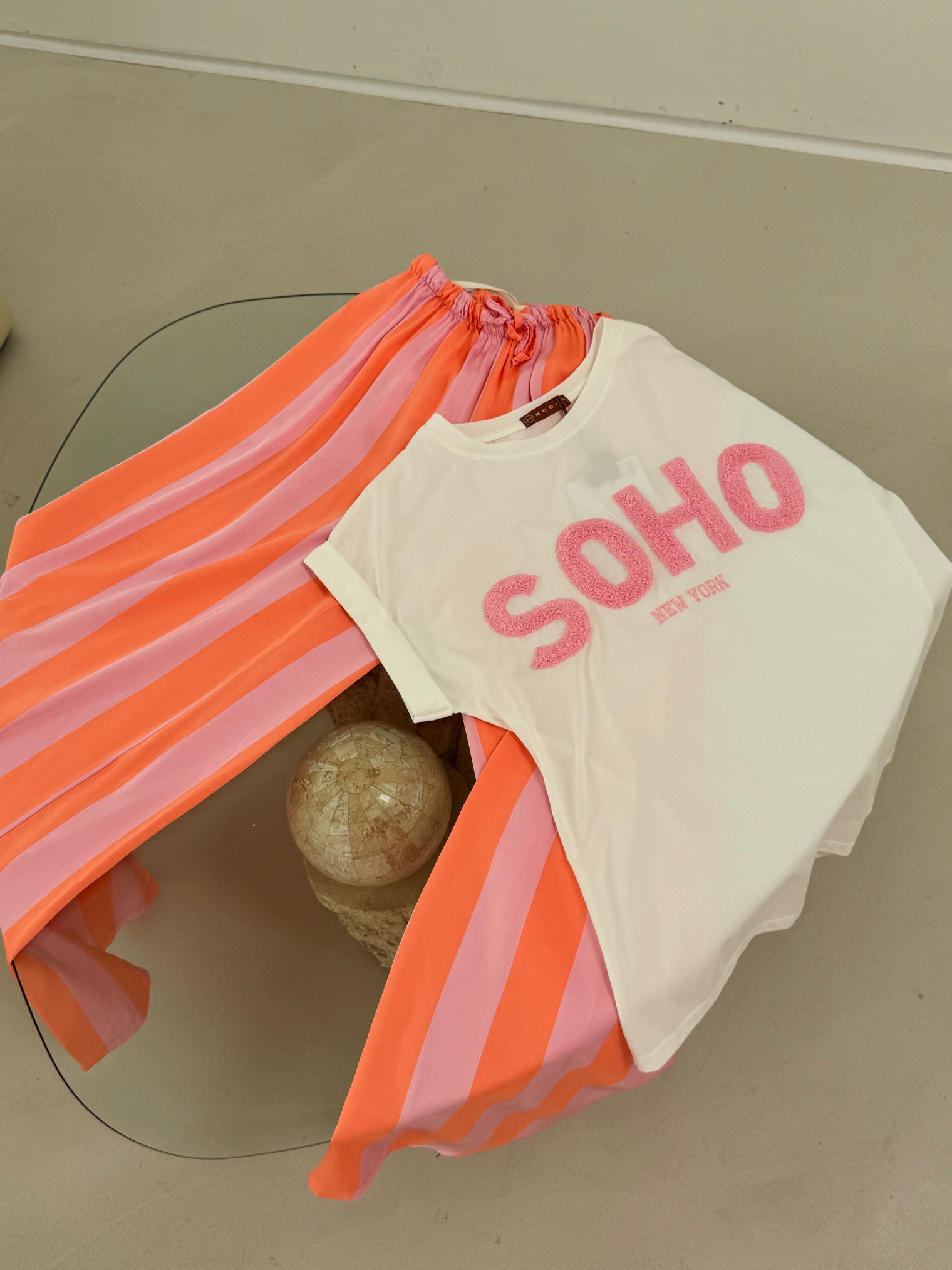 Statement Shirt weiß SOHO rosa