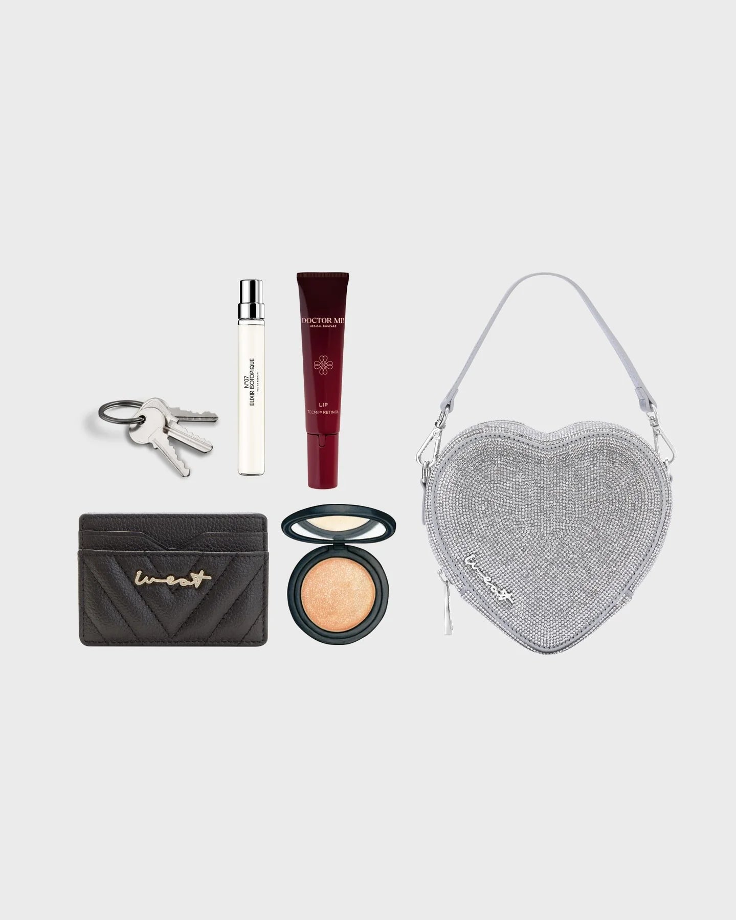 weat Tasche Midi Heart Bag Crystal Silver