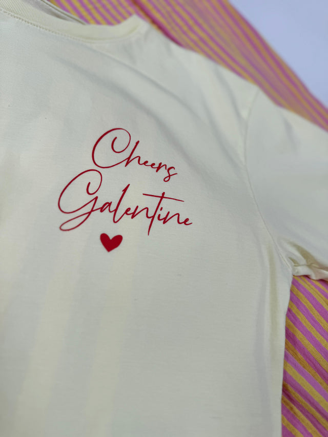 Statement Shirt buttermilk lemon CHEERS mit süßem Cocktailglas