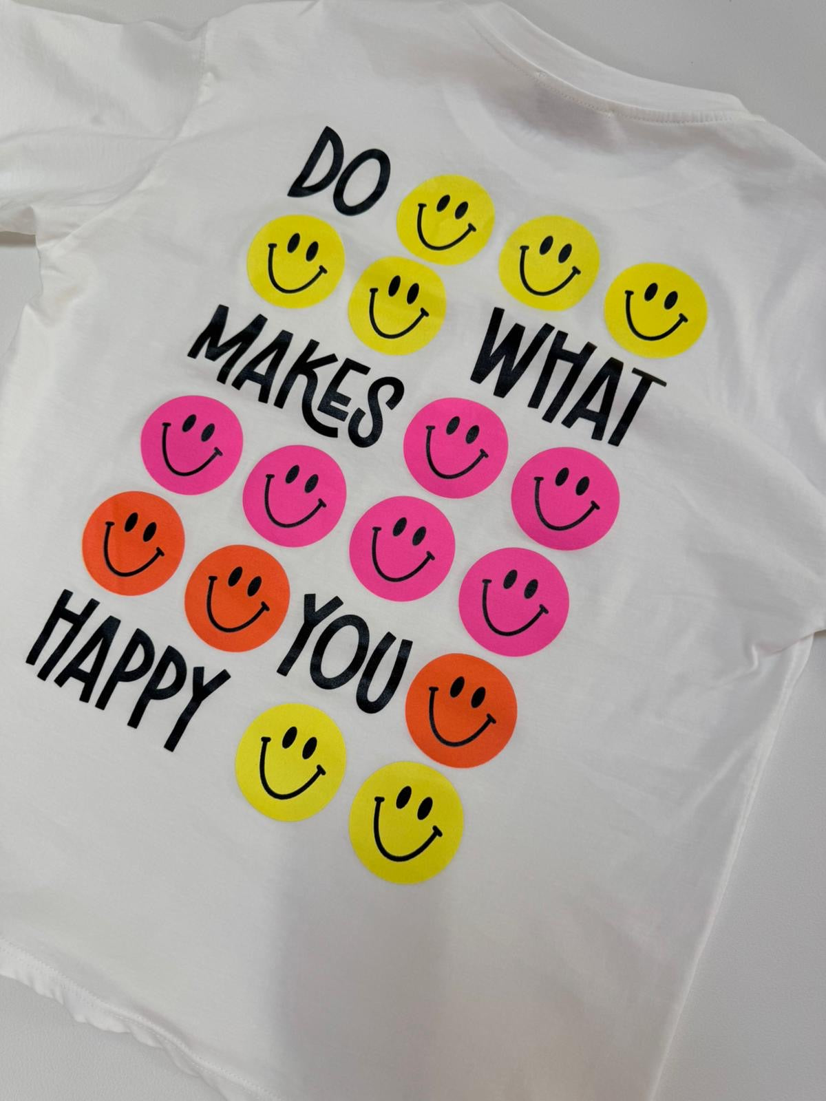 Statement Shirt DONT WORRY BE HAPPY weiß mit Rückenprint