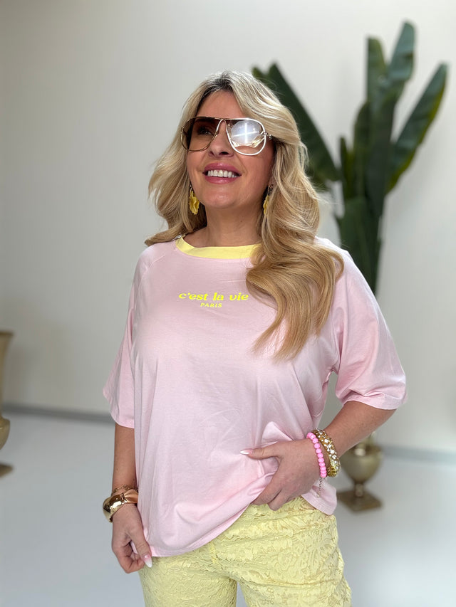 Statement Shirt rosa lemon C’est la vie Paris