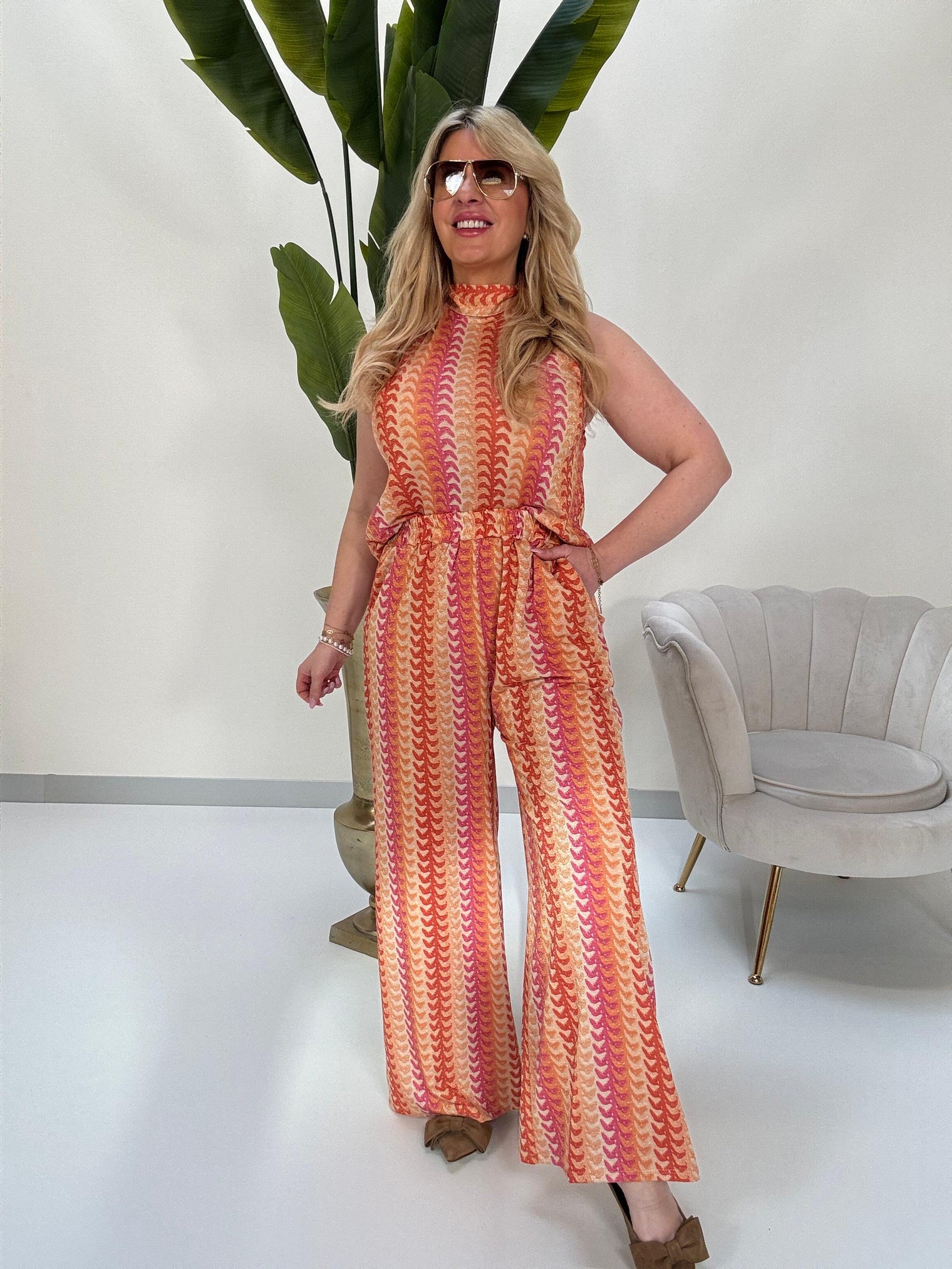 Hose ELEGANT MODE orange/rot/gold/pink